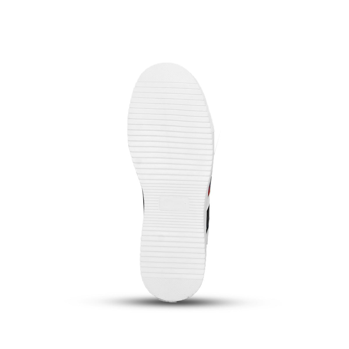 Classic Stripe Casual Sneakers – White Black Red