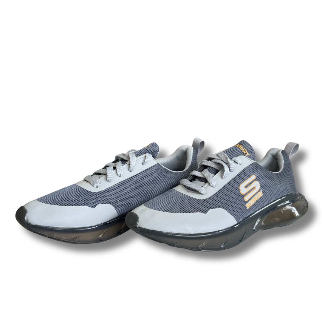 Men’s Air Cushion Running Shoes – Lightweight Breathable Sports Sneakers (Grey)