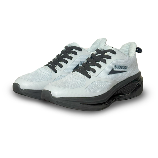 Men’s Lightweight Training Sneakers with Air Cushion Support – Grey Black