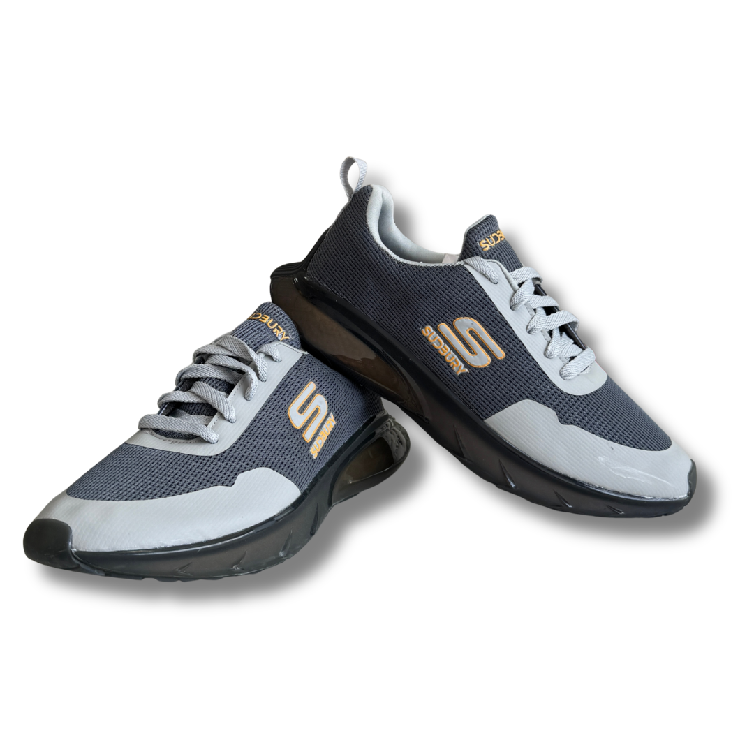 Men’s Air Cushion Running Shoes – Lightweight Breathable Sports Sneakers (Grey)