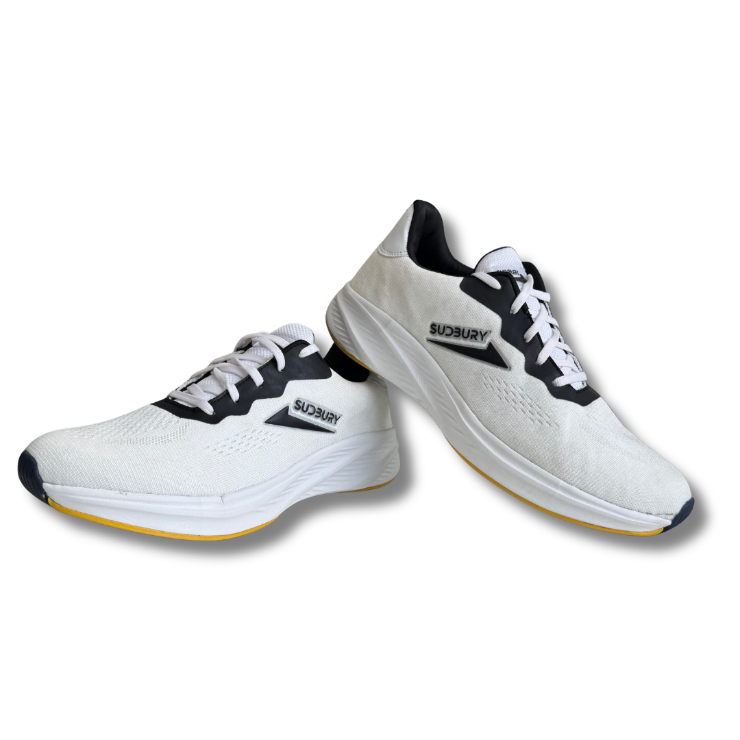 AeroFlex | Breathable Mesh Running Sneakers – White Black