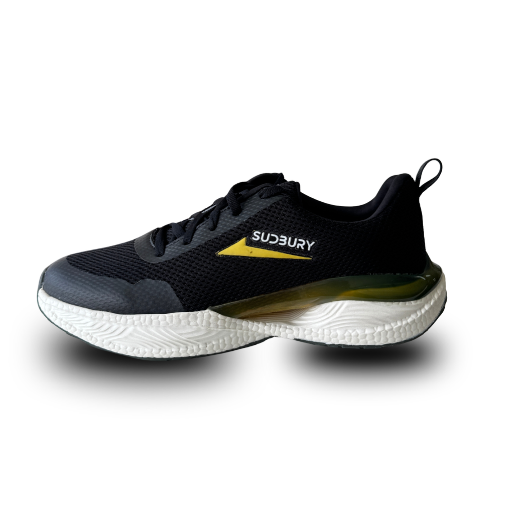 SUDBURY Air Cushion Running Shoes for Men – Black Sports Sneakers