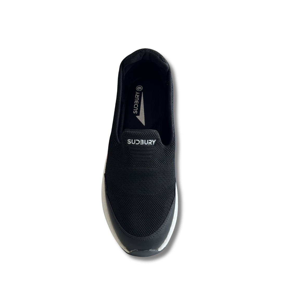 SUDBURY FlexWalk Pro – Black | Ultra-Light Slip-On Walking Sneakers
