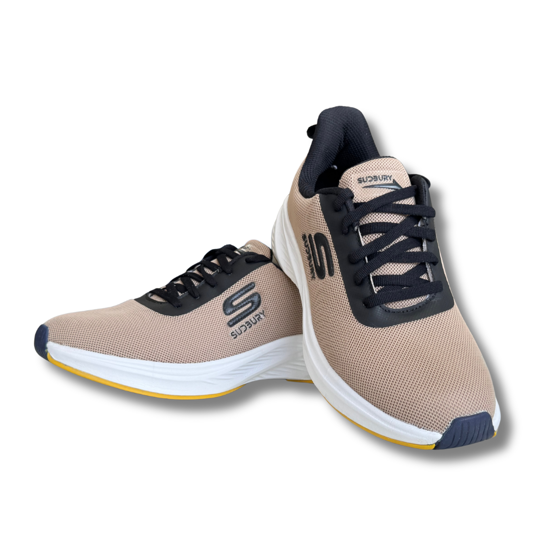 Sudbury AeroStride | Ultra-Light Mesh Running Sneakers – Khaki Beige
