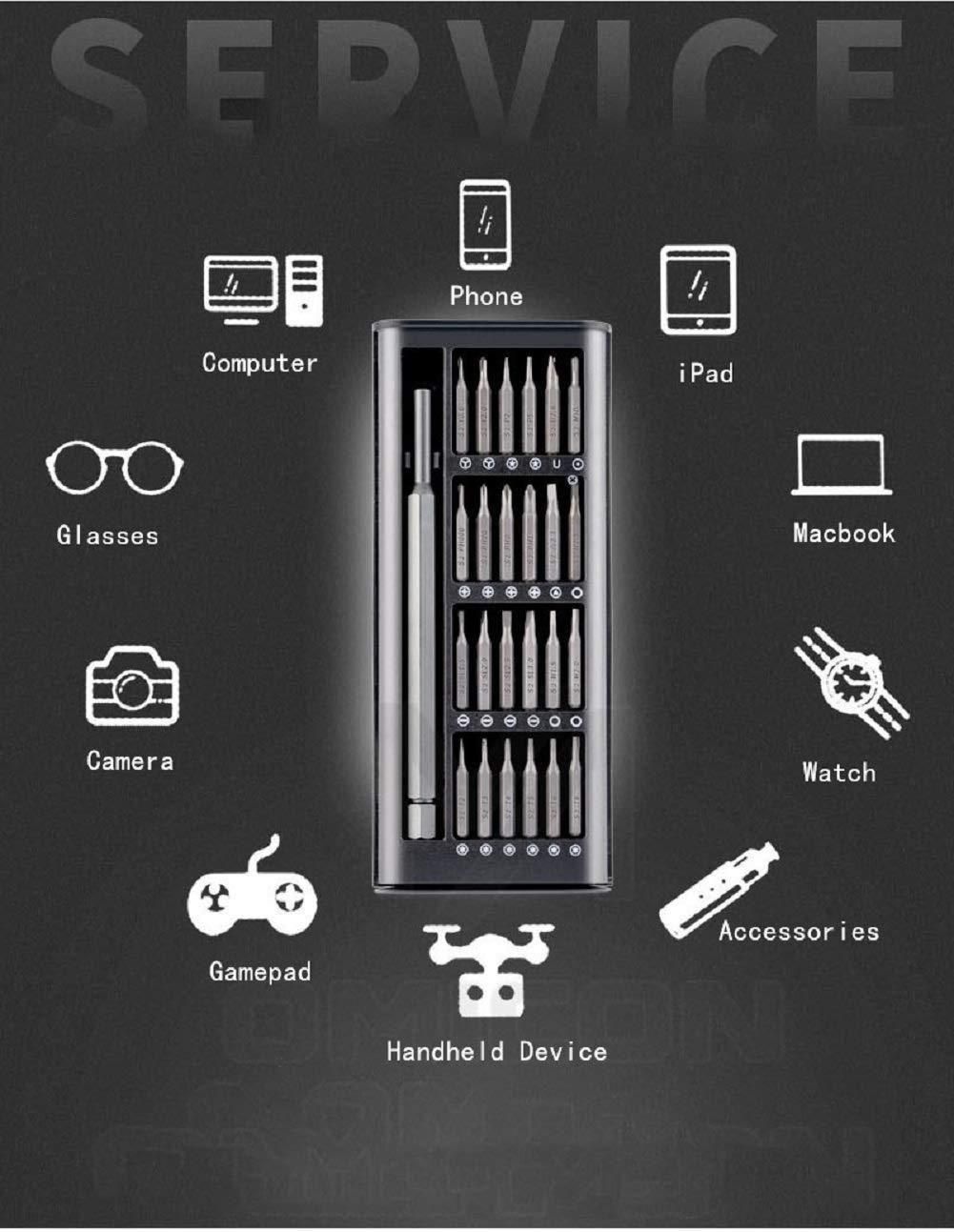 Precision Screwdriver Set of 24 Pieces – Aluminum Handle for Electronics & DIY Projects