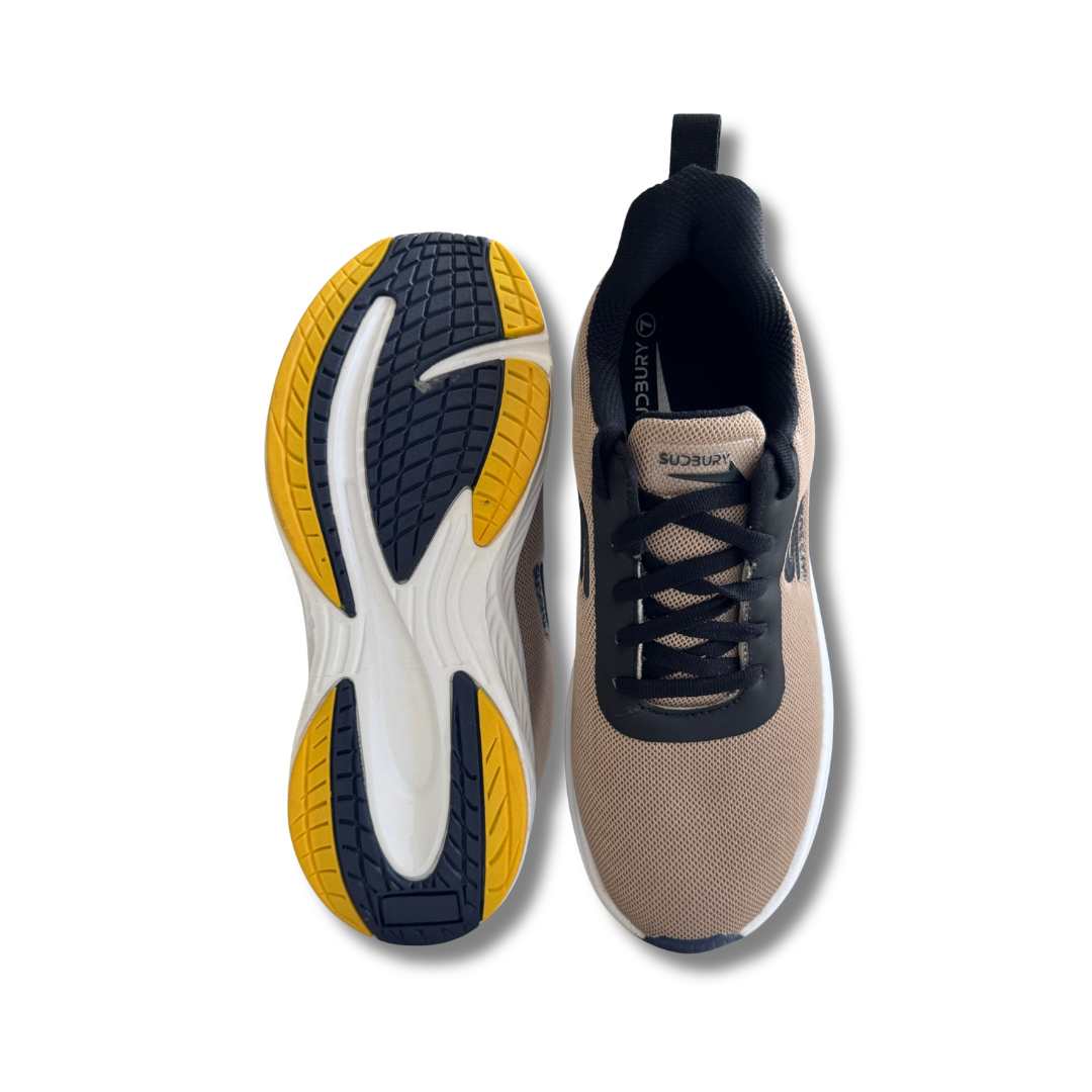 Sudbury AeroStride | Ultra-Light Mesh Running Sneakers – Khaki Beige