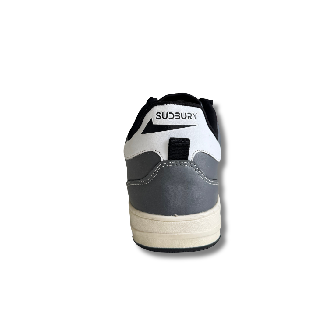 Urban Stripe Casual Sneakers – Grey Black White