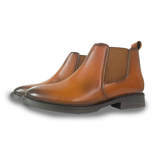 Executive Tan Leather Chelsea Boots