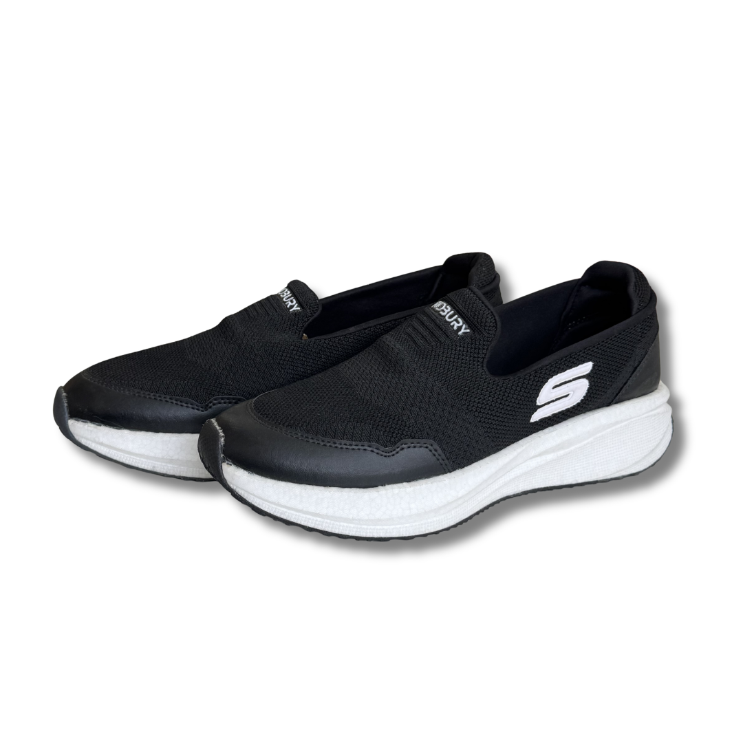 SUDBURY FlexWalk Pro – Black | Ultra-Light Slip-On Walking Sneakers