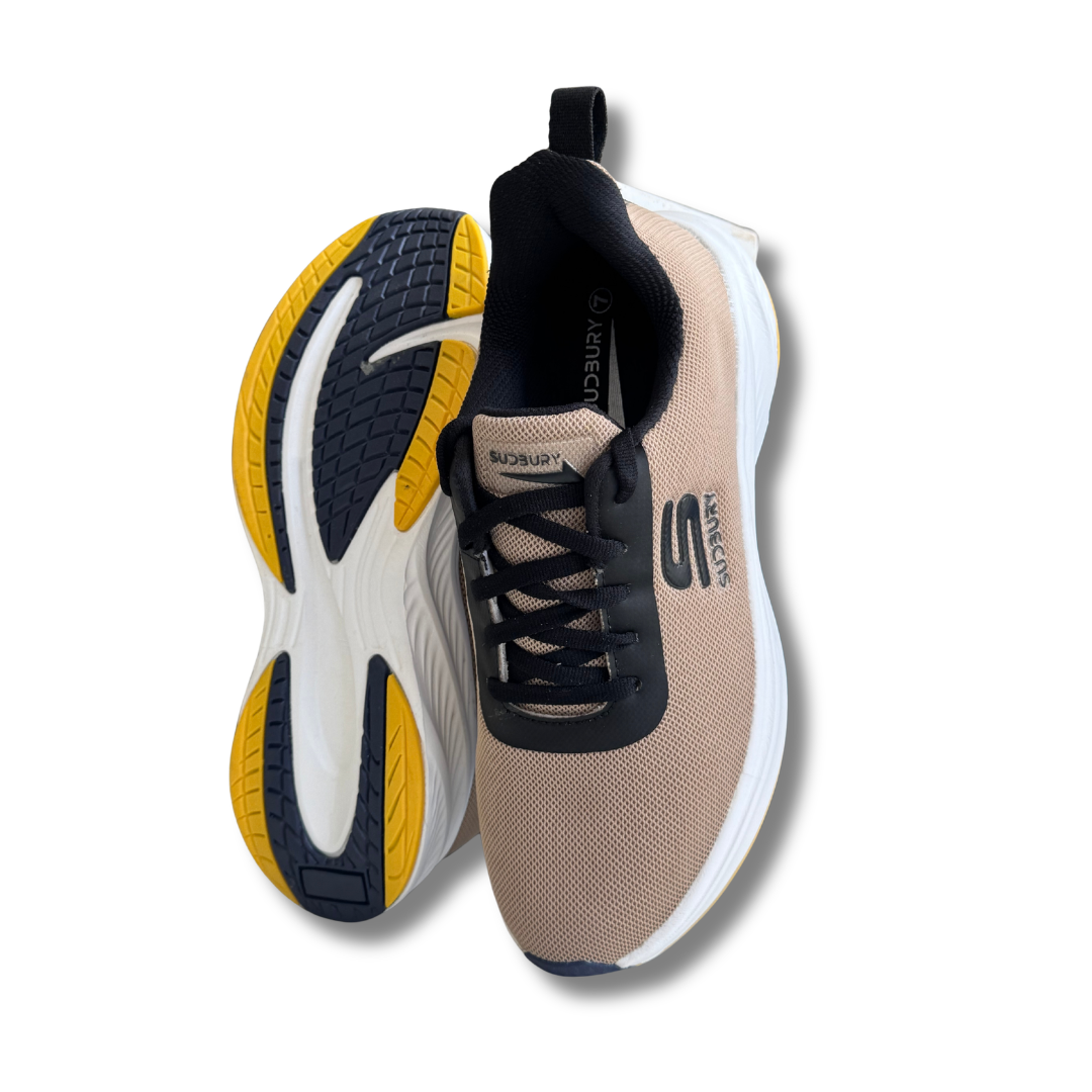 Sudbury AeroStride | Ultra-Light Mesh Running Sneakers – Khaki Beige