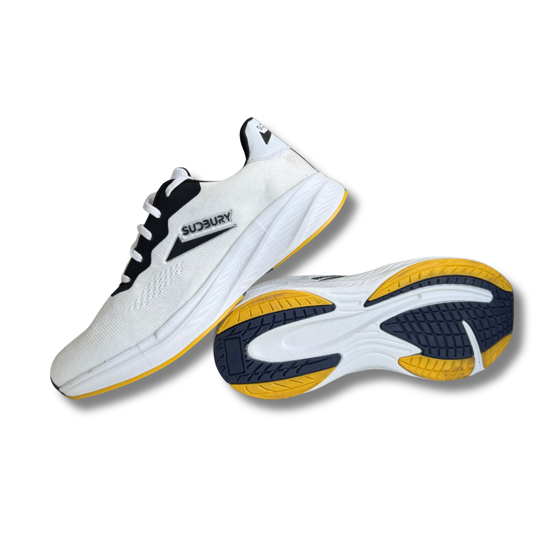 AeroFlex | Breathable Mesh Running Sneakers – White Black