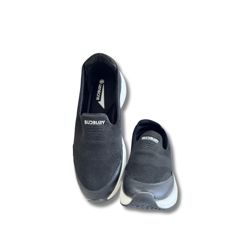 SUDBURY FlexWalk Pro – Black | Ultra-Light Slip-On Walking Sneakers