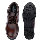 Men’s Genuine Leather Brown Ankle Boots – Lace-Up Style