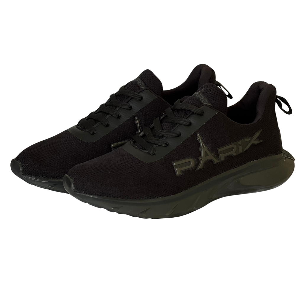 Men’s Lightweight Black Running Sneakers – Breathable Comfort