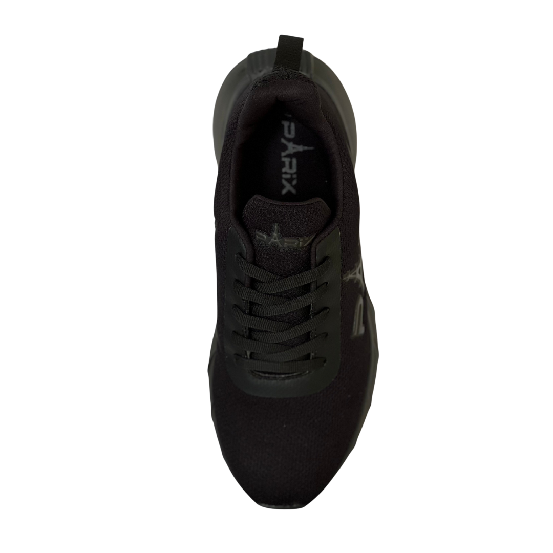 Men’s Lightweight Black Running Sneakers – Breathable Comfort