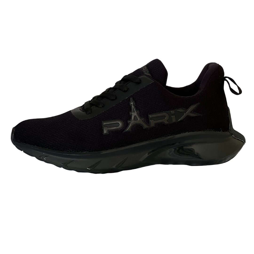 Men’s Lightweight Black Running Sneakers – Breathable Comfort