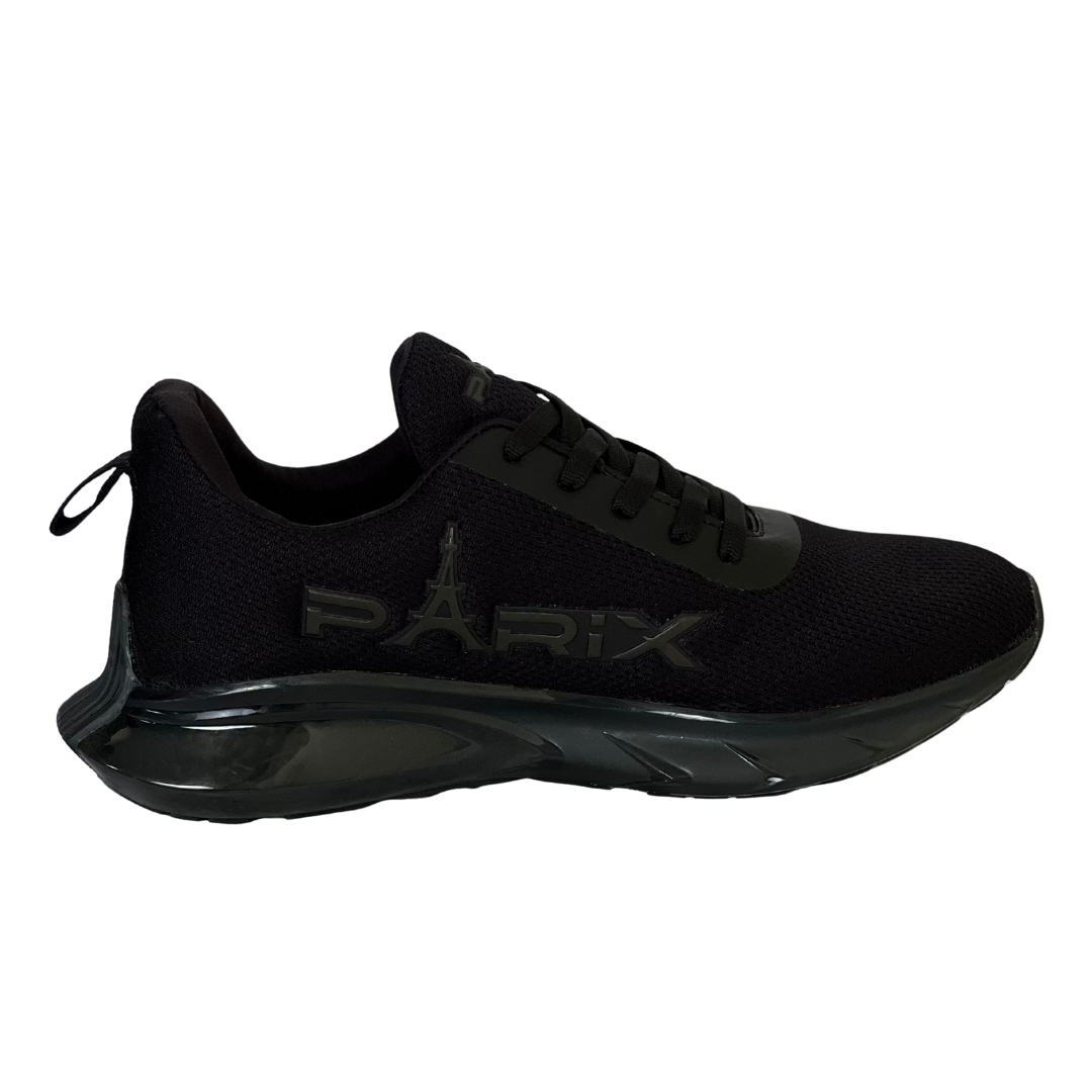 Men’s Lightweight Black Running Sneakers – Breathable Comfort