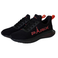 PARIX VoltRush black red running shoes — angled side pair view