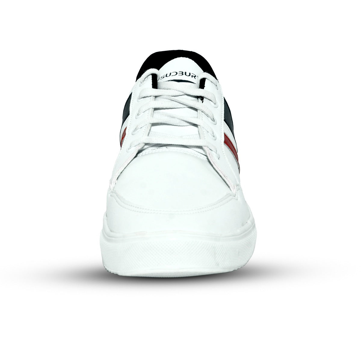 Classic Stripe Casual Sneakers – White Black Red
