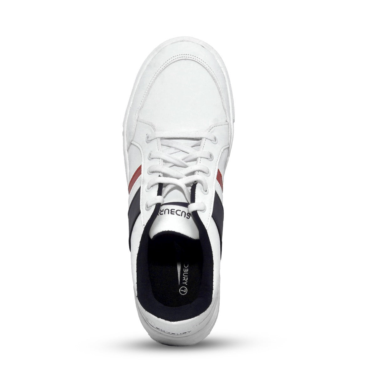 Classic Stripe Casual Sneakers – White Black Red