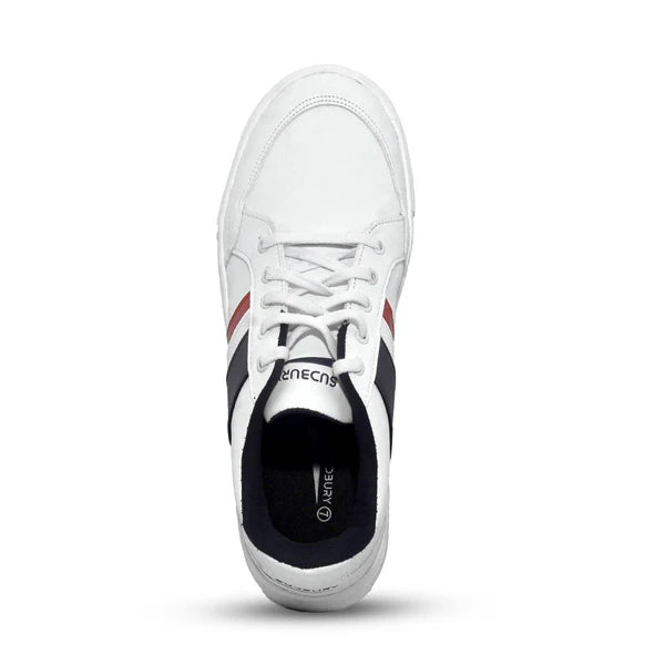 Men’s White Casual Sneakers with Cushioned Grip Sole