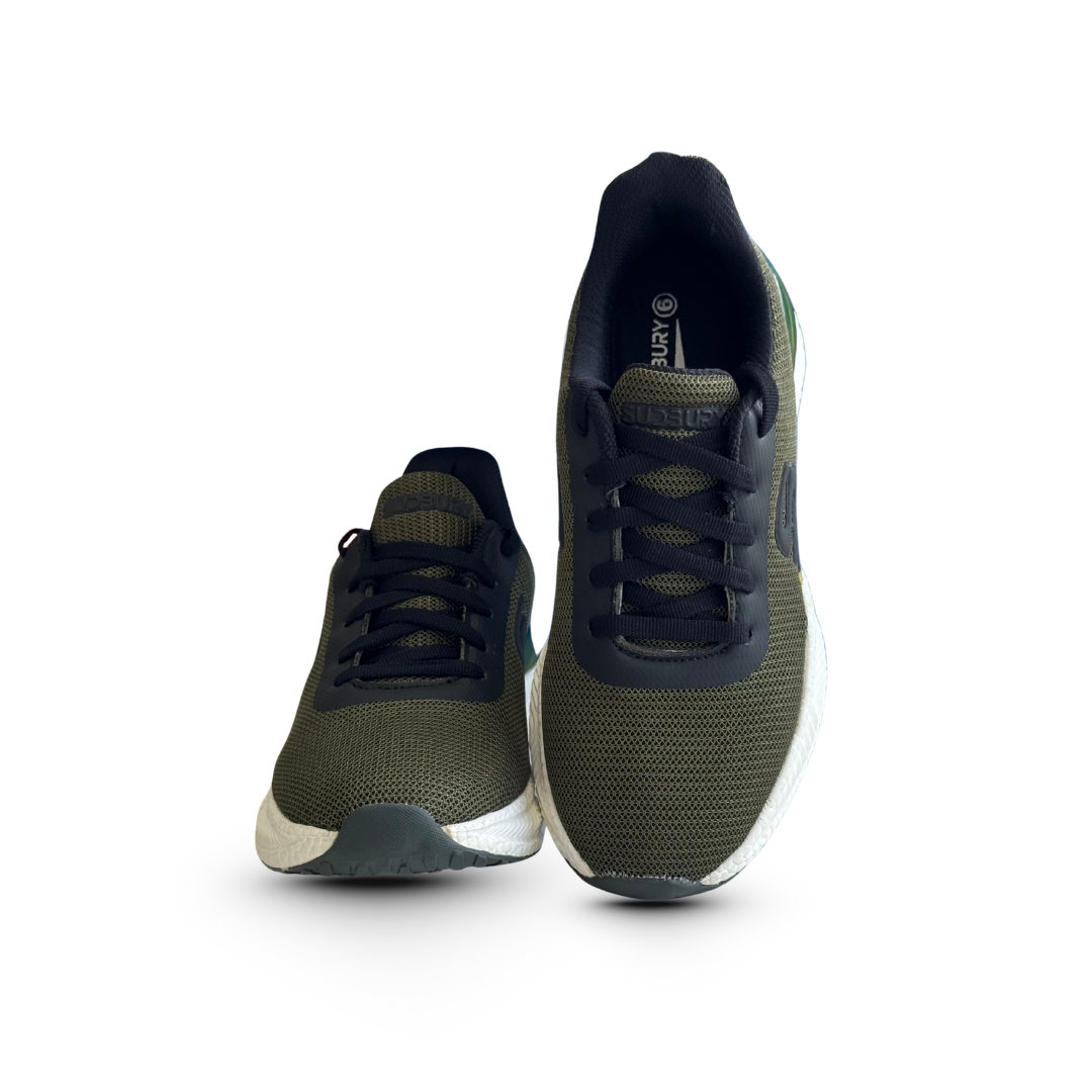 UrbanStride AeroFlex | Ultra-Light Olive Mesh Running Sneakers